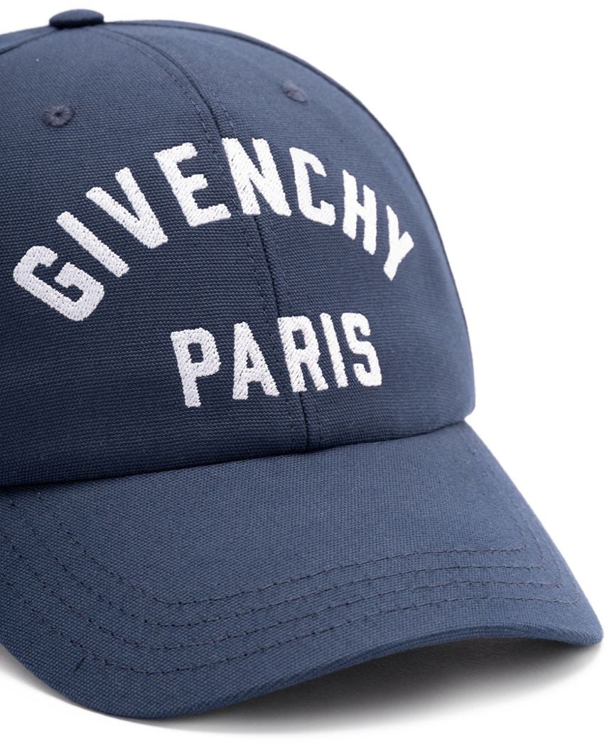 Givenchy Navy Blue Cotton Baseball Cap Blauw