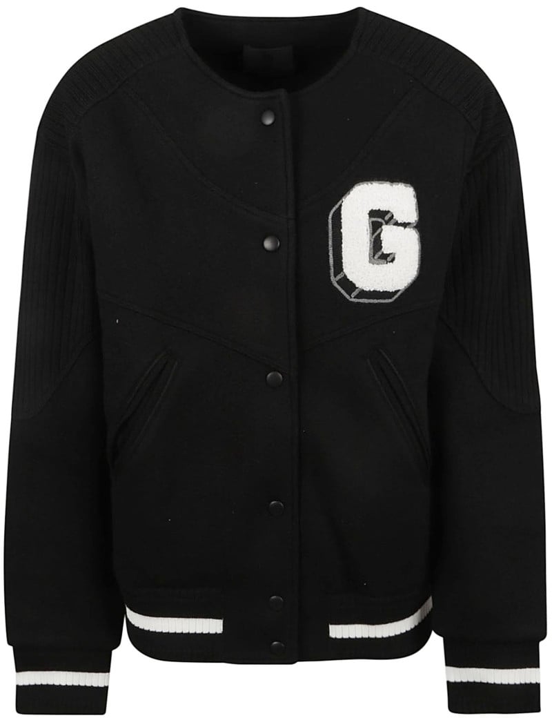 Givenchy Structured Black Coat With Ribbed Detailing Zwart