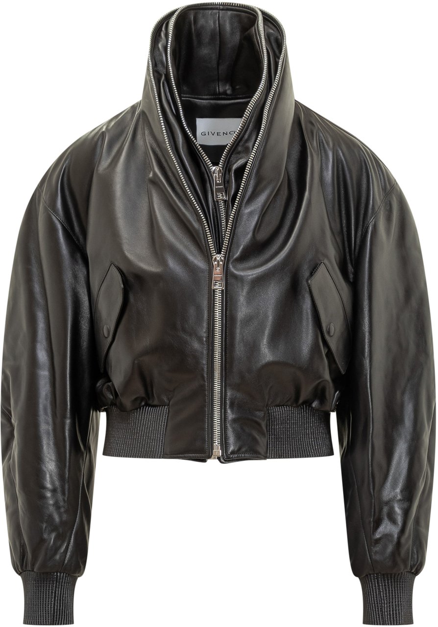 Givenchy Givenchy Giacca Bomber in Pelle Nera Zwart