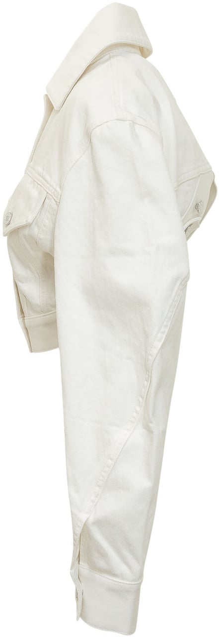 Givenchy Giacca Denim Cropped con Tasche e Bottoni Wit