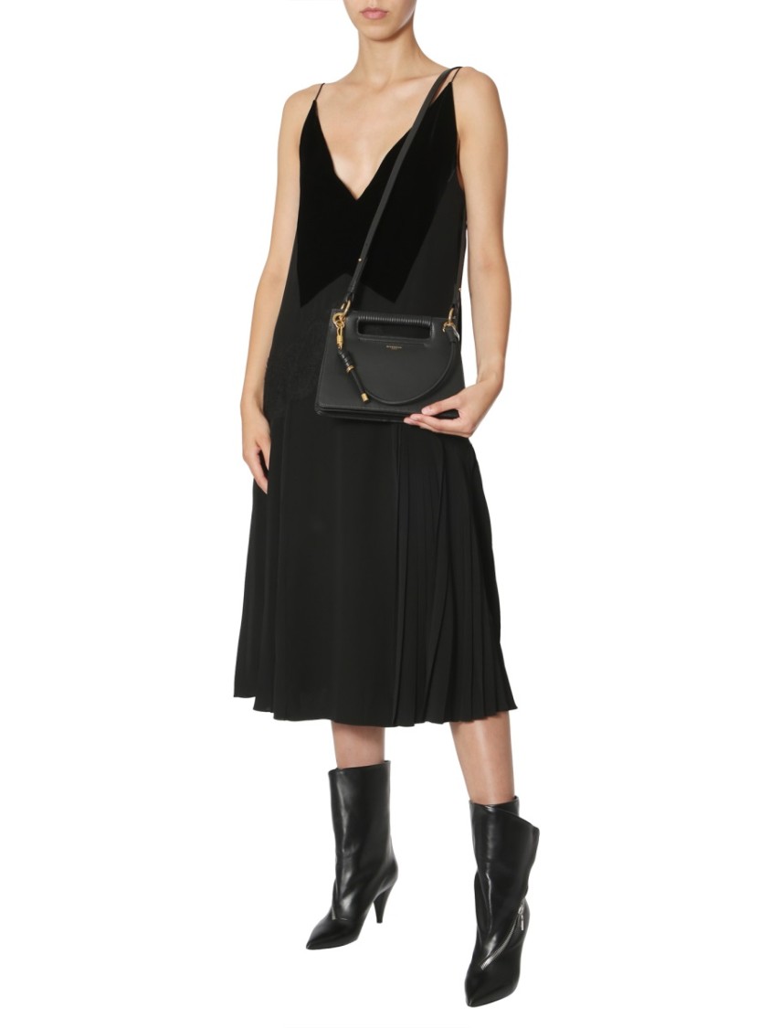 Givenchy Midi Dress With Velvet Neck Detail Zwart