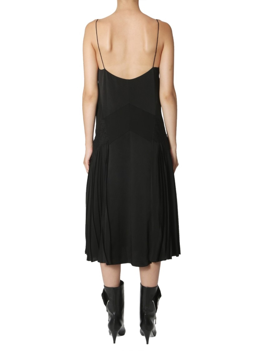 Givenchy Midi Dress With Velvet Neck Detail Zwart