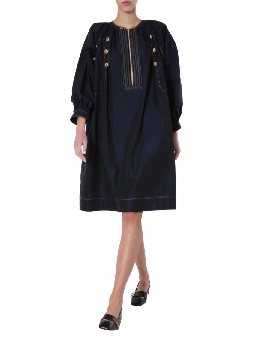 Givenchy A-Line Dress With Bold Button Closure Zwart