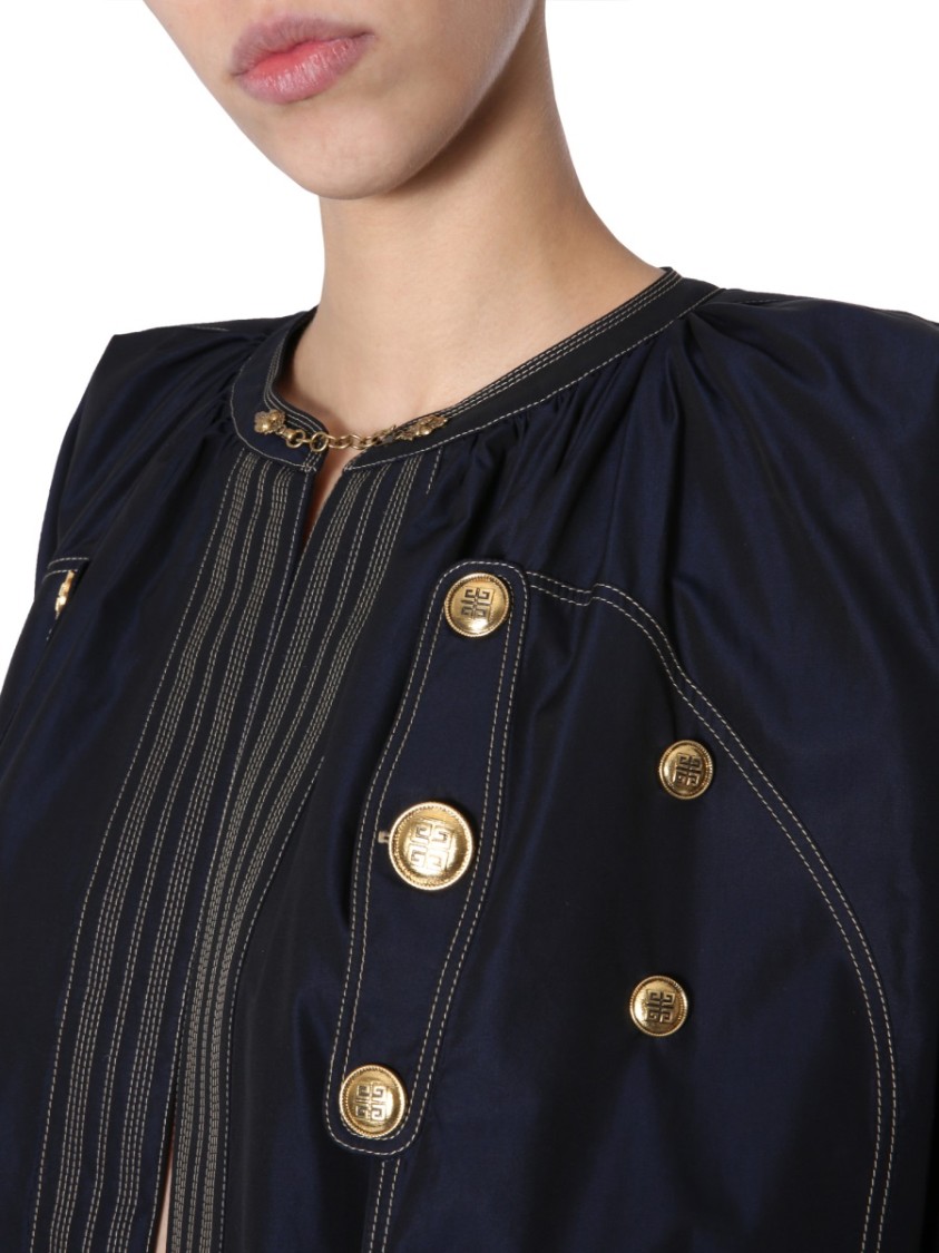 Givenchy A-Line Dress With Bold Button Closure Zwart
