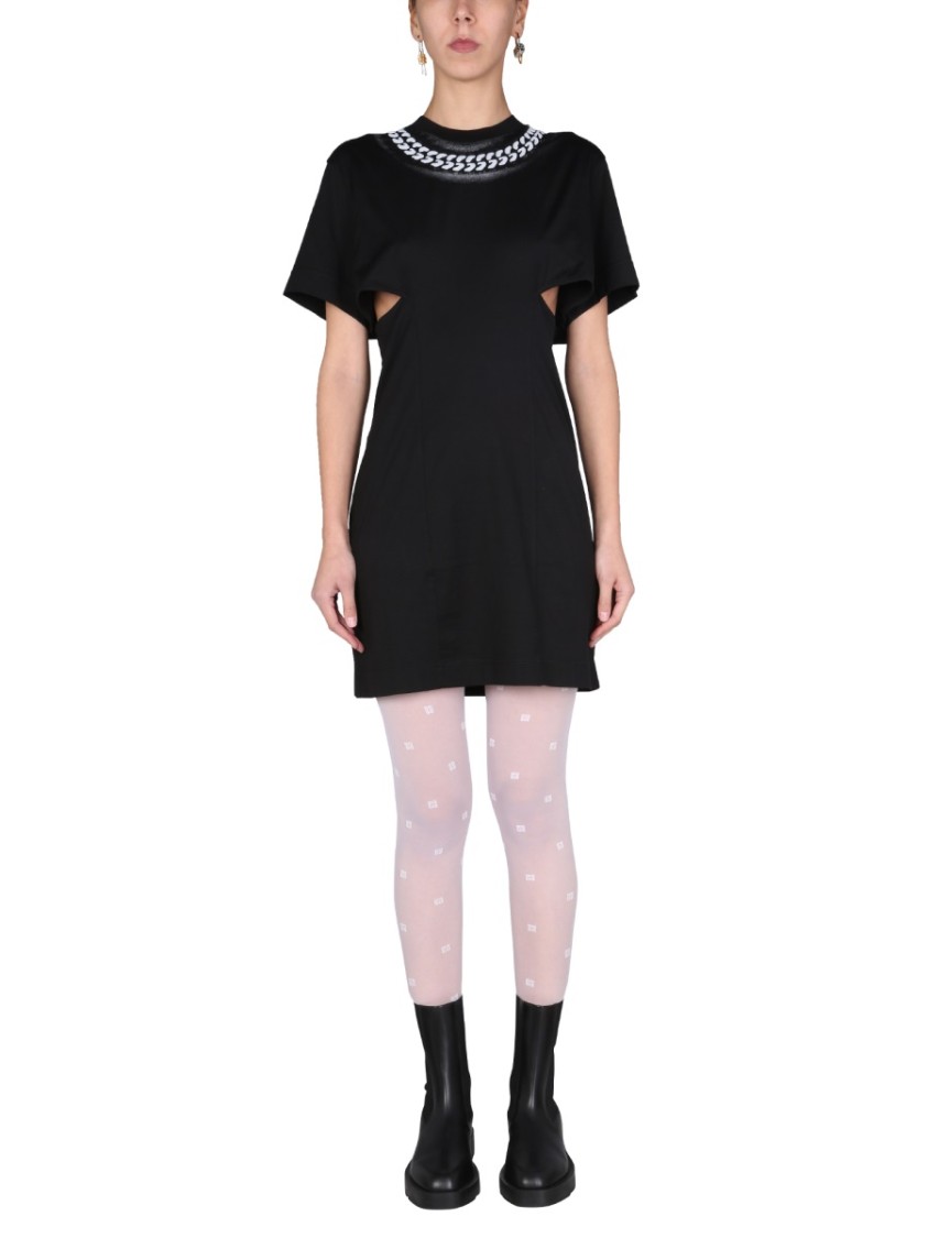 Givenchy Dress With 3D "Chain" Print Zwart