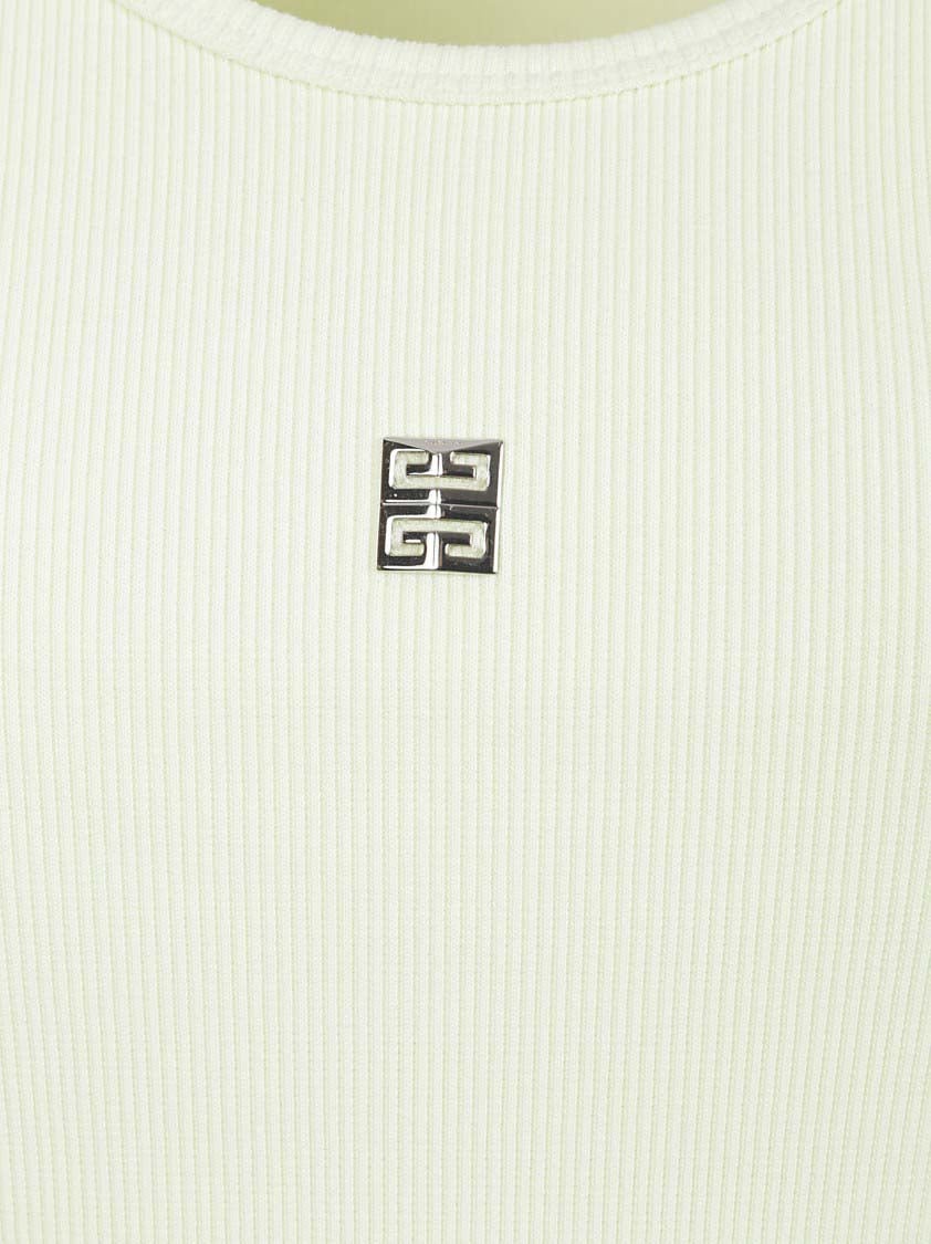 Givenchy Sleeveless Ribbed Dress With Subtle Logo Detail Wit