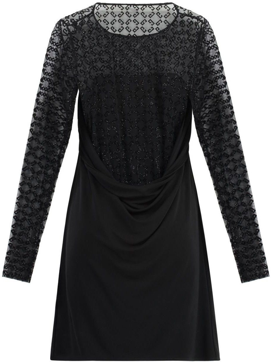 Givenchy Mini Dress with Tulle Inserts Zwart