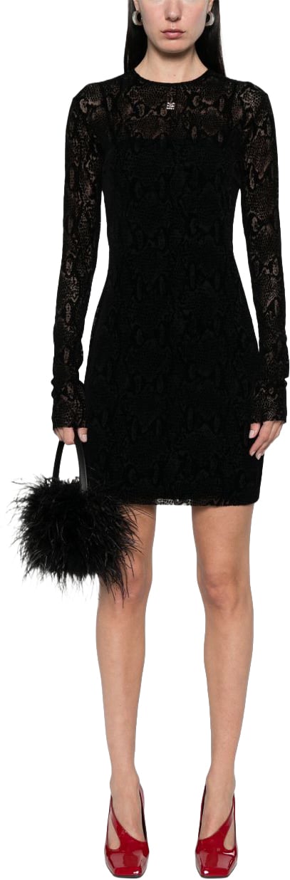 Givenchy Sheer Lace Mini Dress Zwart