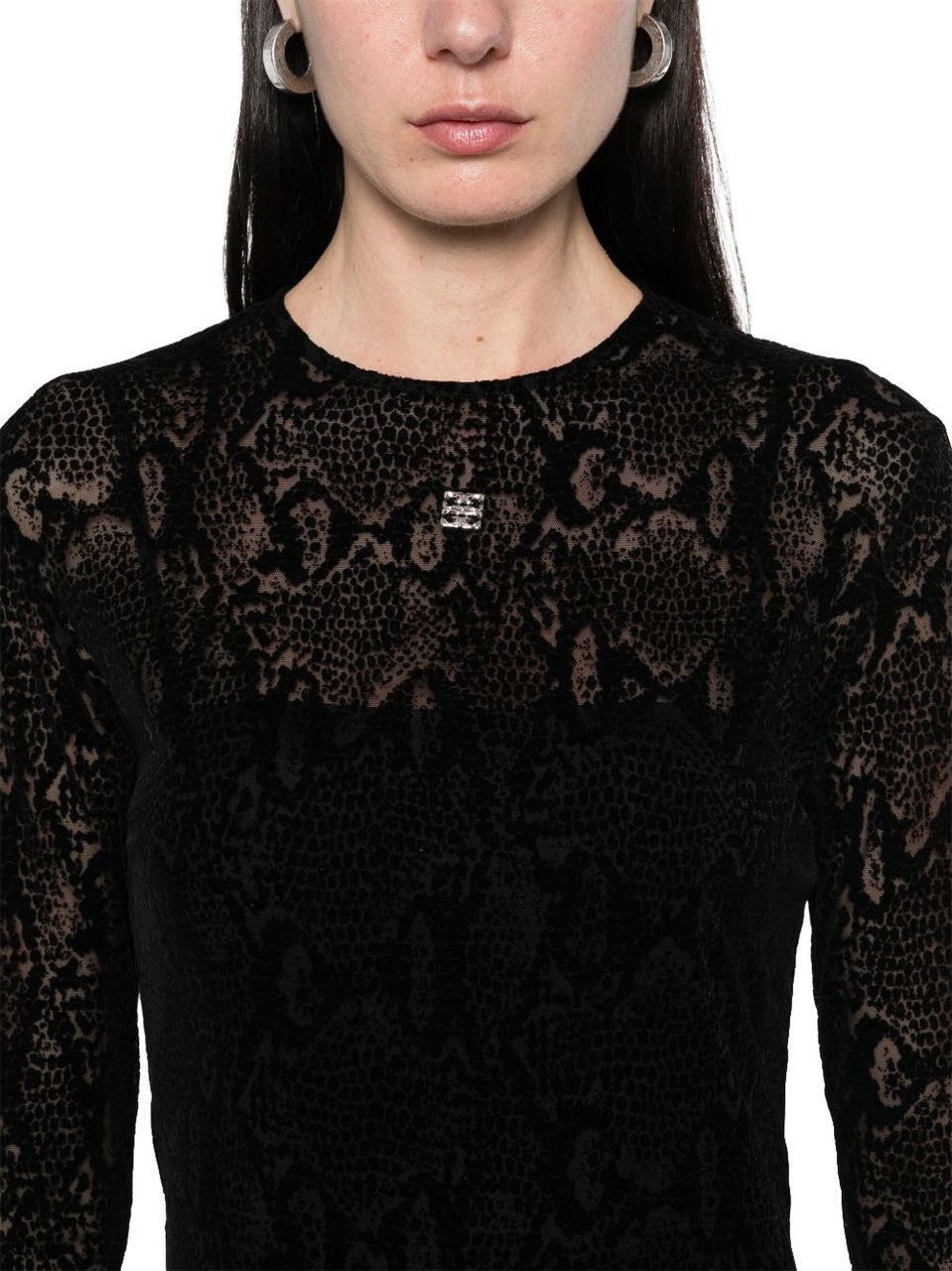 Givenchy Sheer Lace Mini Dress Zwart