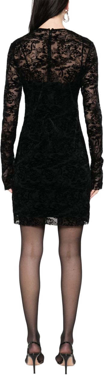 Givenchy Sheer Black Lace Mini Dress Zwart