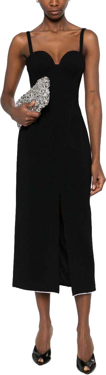 Givenchy Fitted Black Midi Dress Zwart