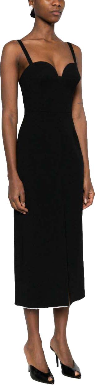 Givenchy Fitted Black Midi Dress Zwart