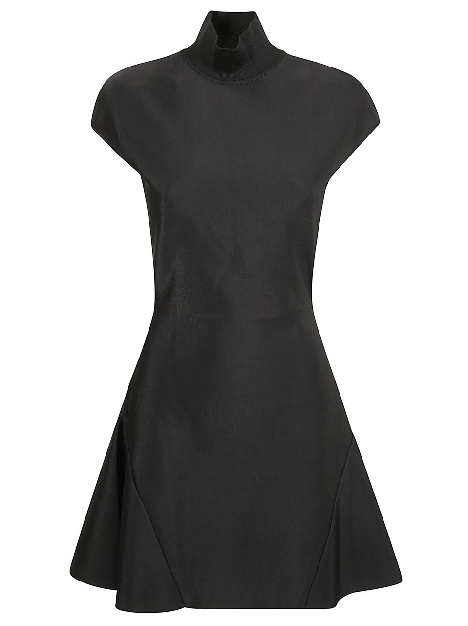 Givenchy Cap Sleeve Mini Dress With High Neck Zwart