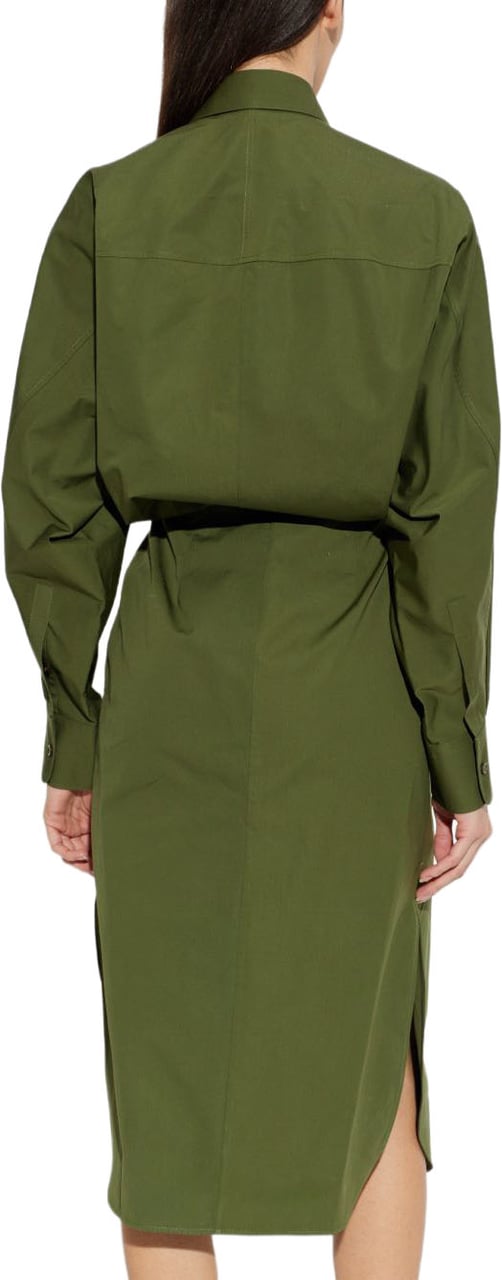 Givenchy Tailored Green Silk and Nylon Midi Dress Groen