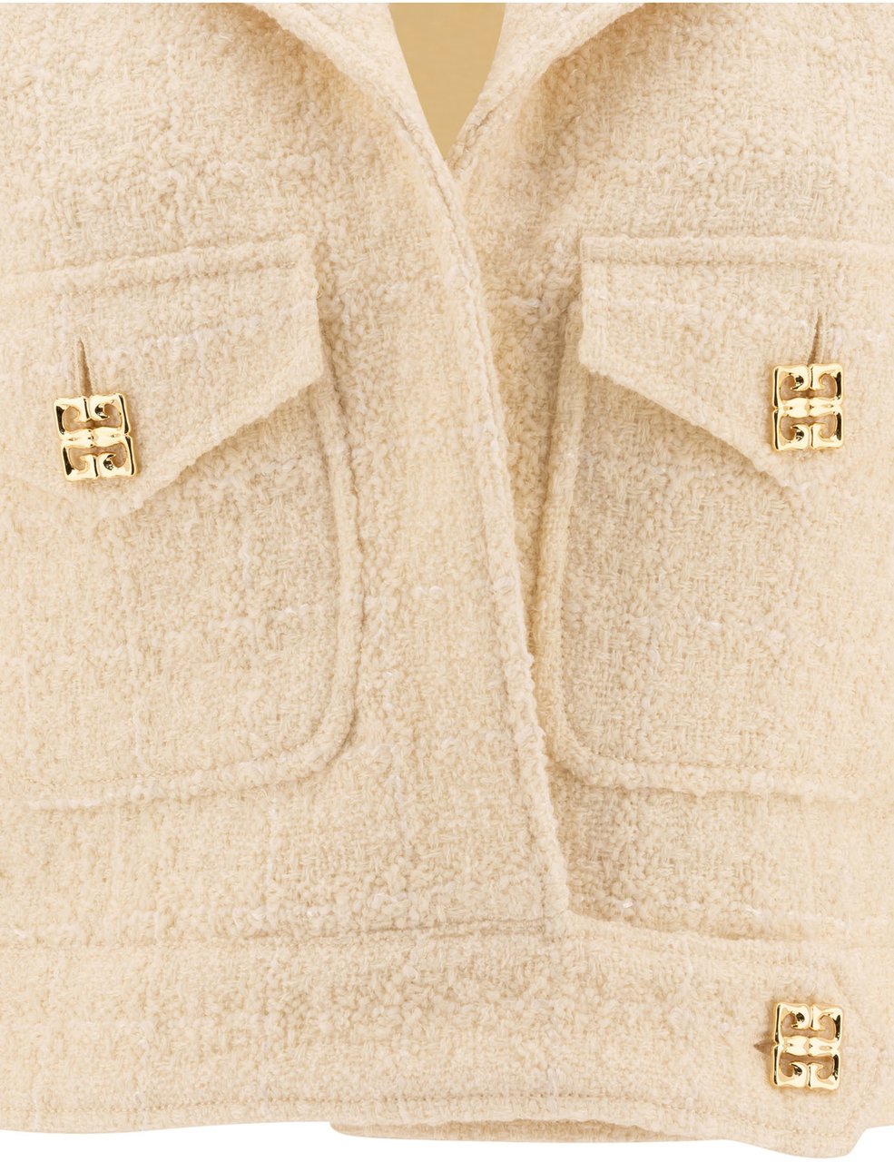 Givenchy Short tweed jacket with 4G detail Wit