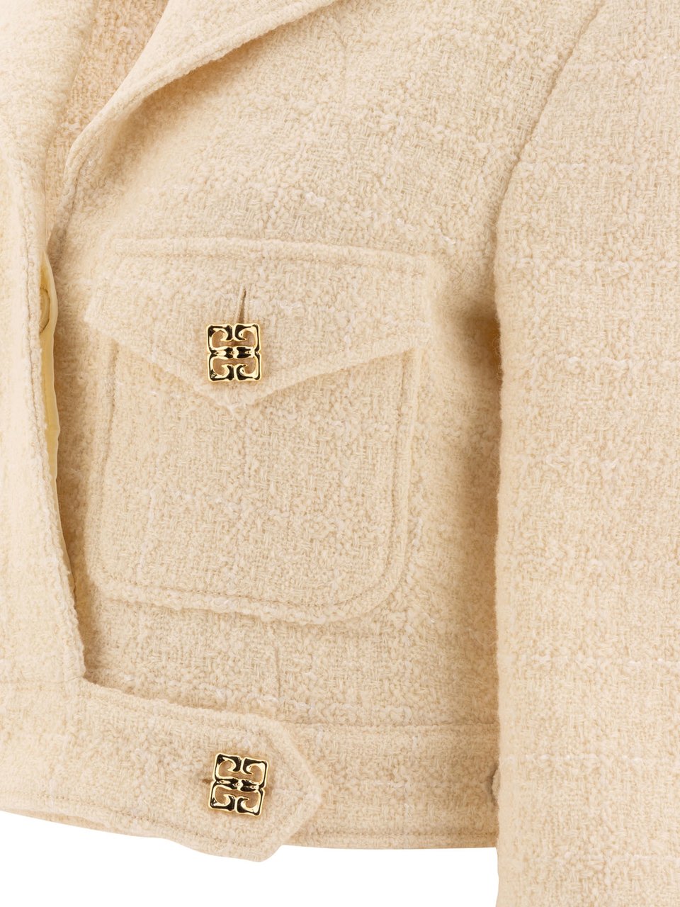 Givenchy Short tweed jacket with 4G detail Wit