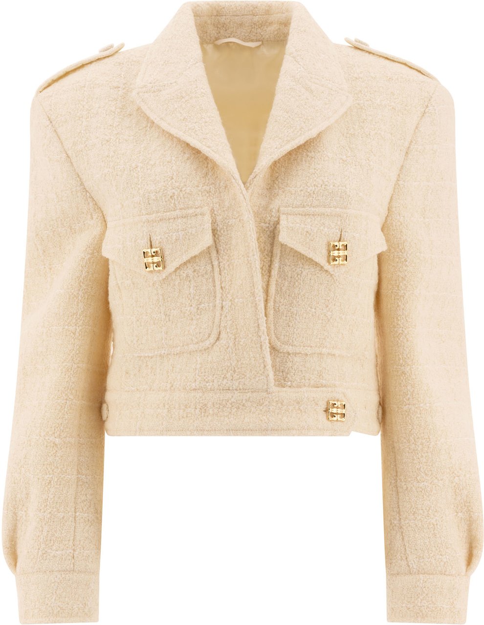 Givenchy Short tweed jacket with 4G detail Wit