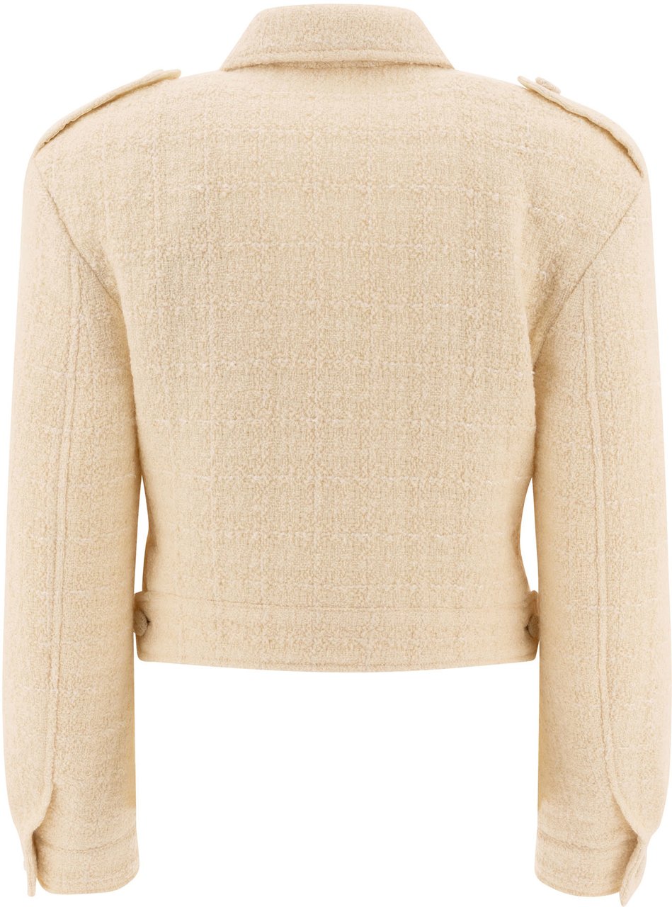 Givenchy Short tweed jacket with 4G detail Wit