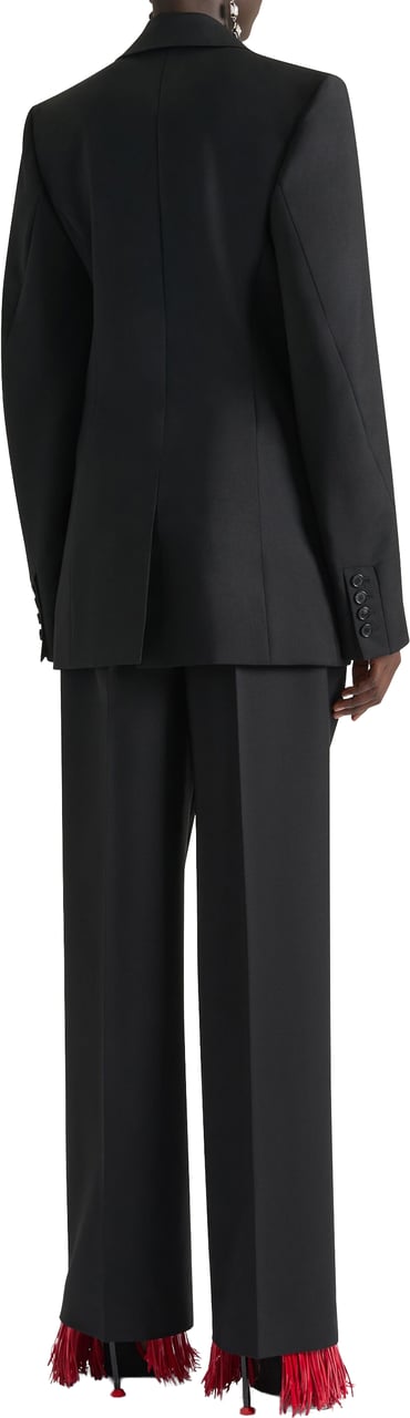 Givenchy Tailored Double-Breasted Sharp Lapel Wool Jacket Zwart