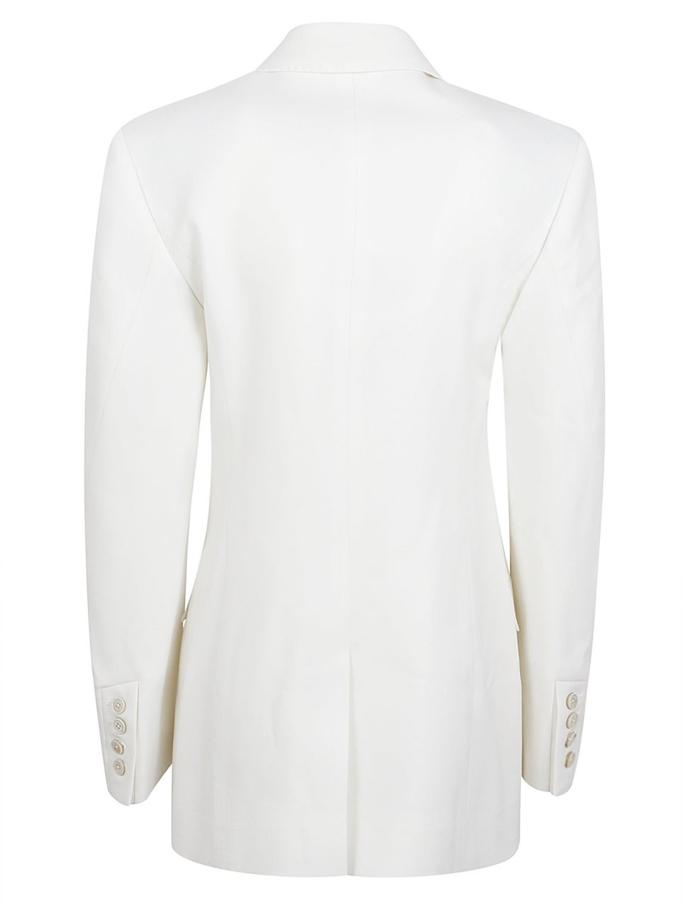 Givenchy Double-Breasted White Jacket with Pointed Lapel and Flap Pockets Wit