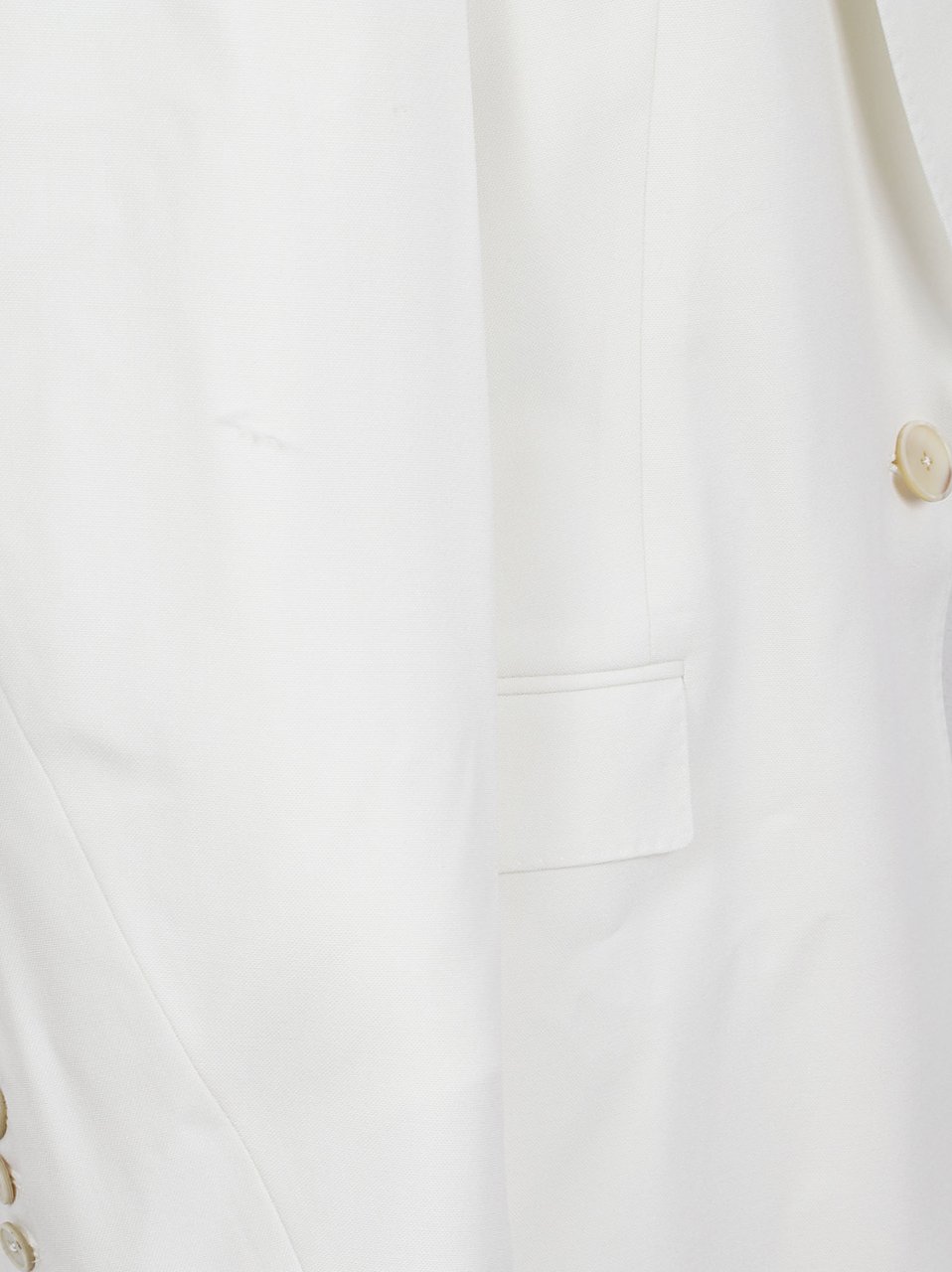 Givenchy Double-Breasted White Jacket with Pointed Lapel and Flap Pockets Wit