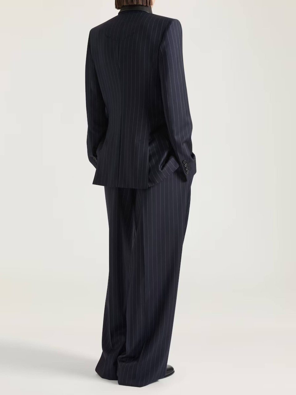 Givenchy Double-Breasted Wool Jacket With Classic Pinstripe Pattern Zwart