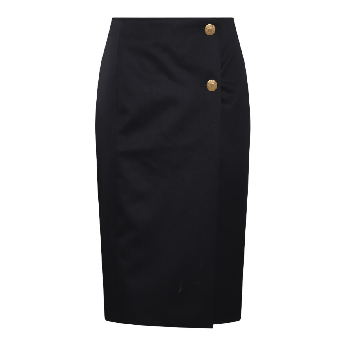Givenchy Knee-Length Tailored Pencil Skirt With Gold Button Closure Zwart