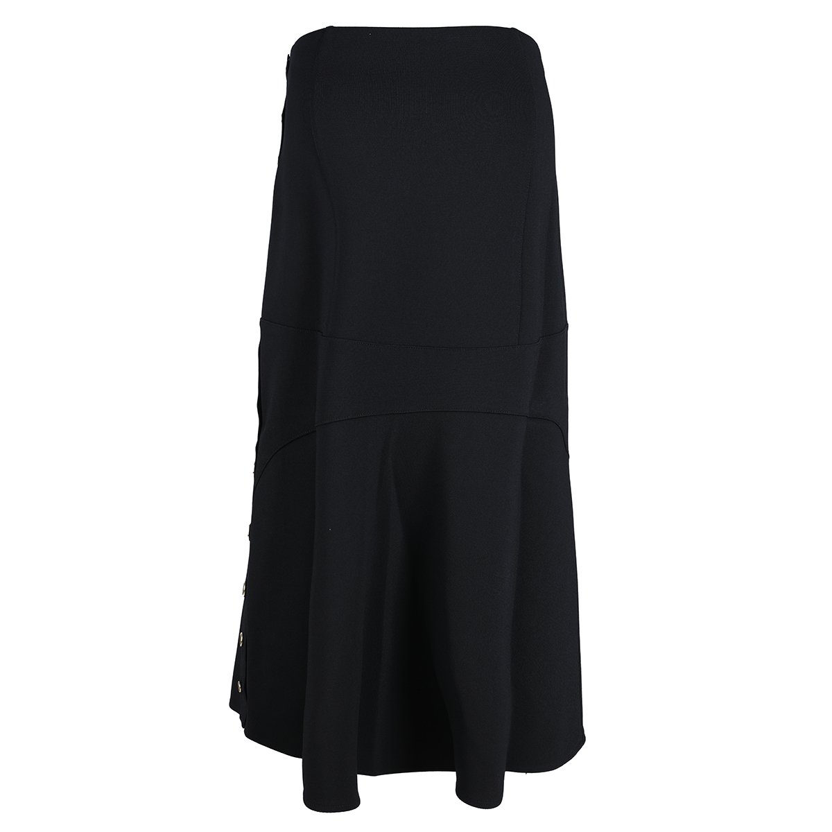 Givenchy Black Midi Skirt With Lateral Button Detailing Zwart