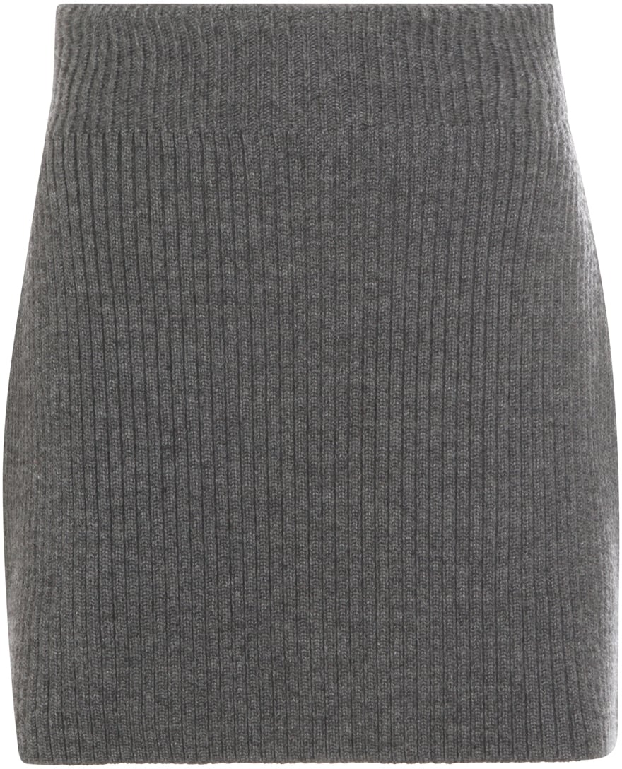 Givenchy Grey Wool Skirt Grijs
