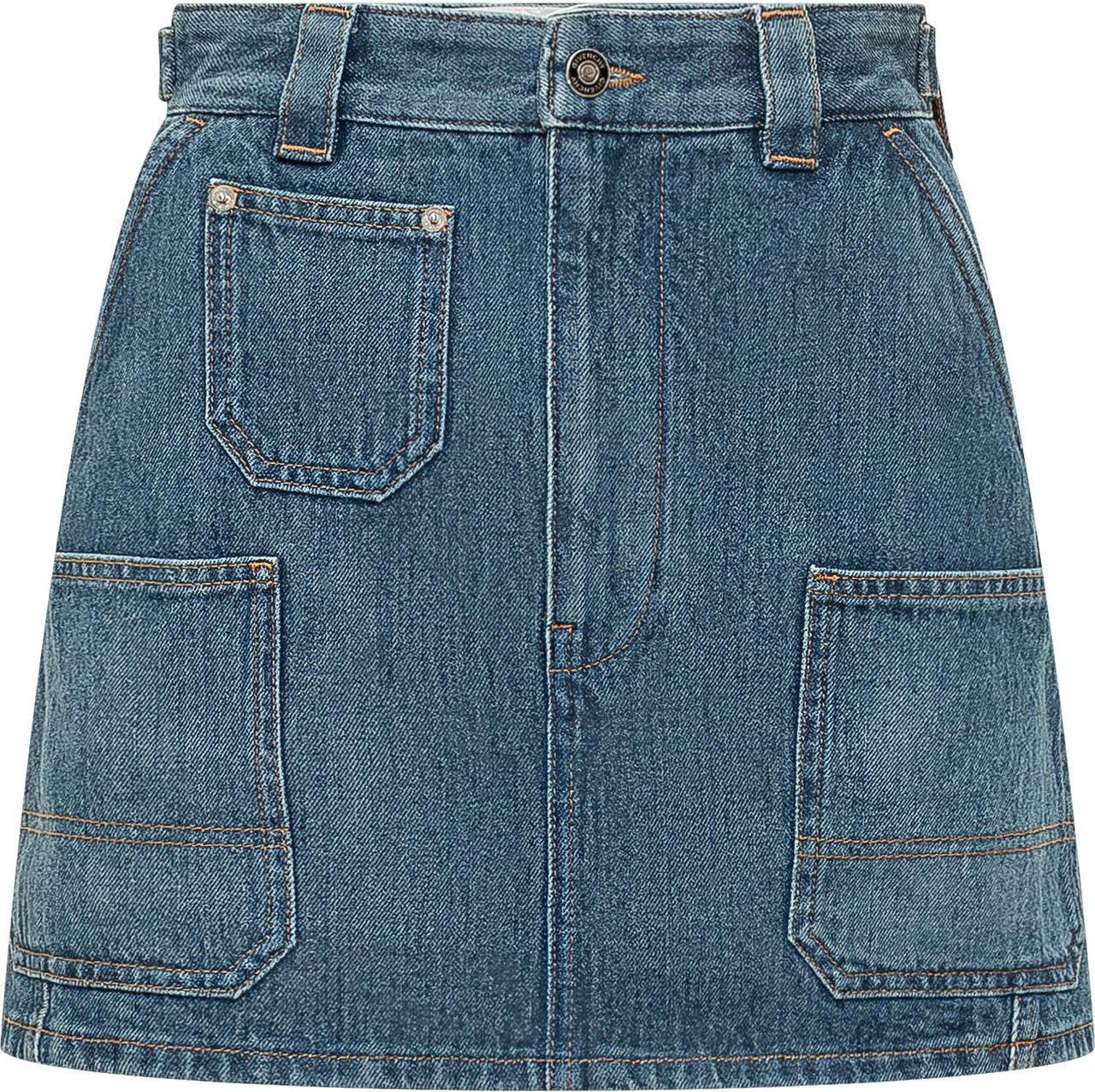 Givenchy Gonna Mini in Denim con Tasche Applicate Blauw