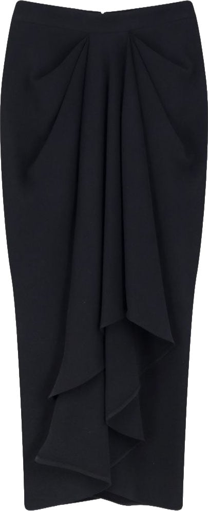 Givenchy High-Waisted Black Silk and Nylon Pencil Skirt Zwart