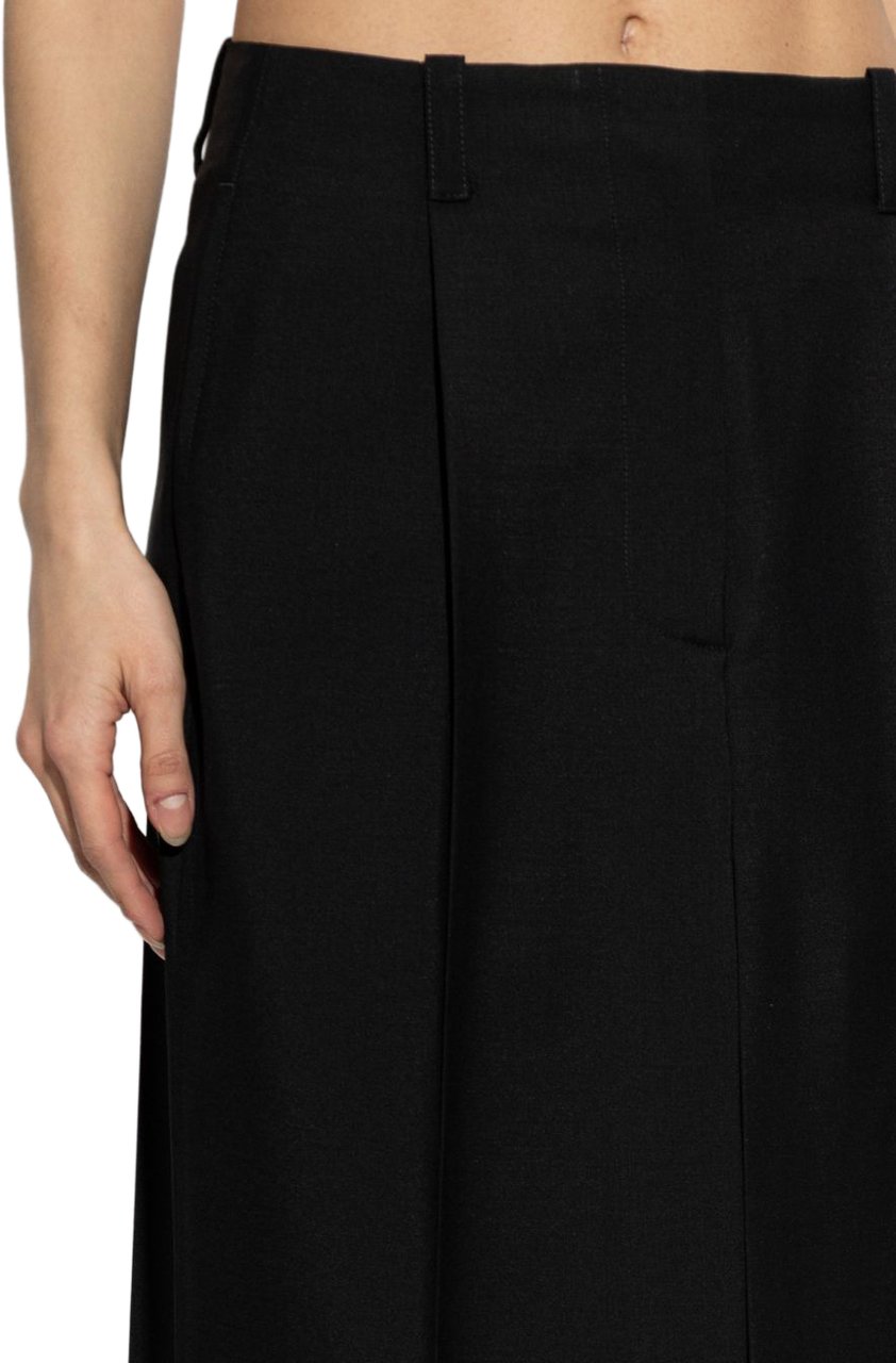 Givenchy Black Silk And Nylon Midi Skirt Zwart