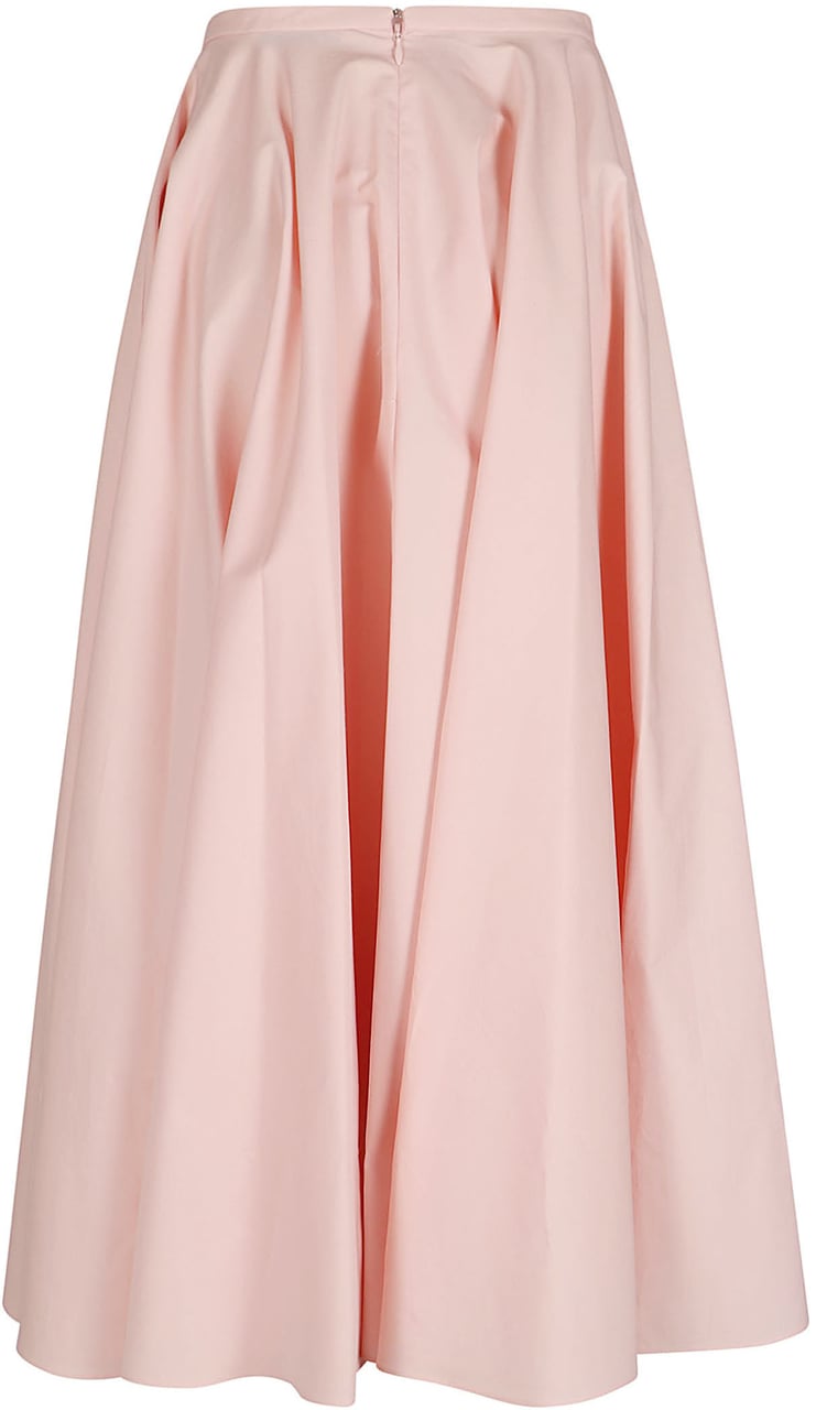 Givenchy Voluminous Flared Midi Skirt with Concealed Zipper Neutraal