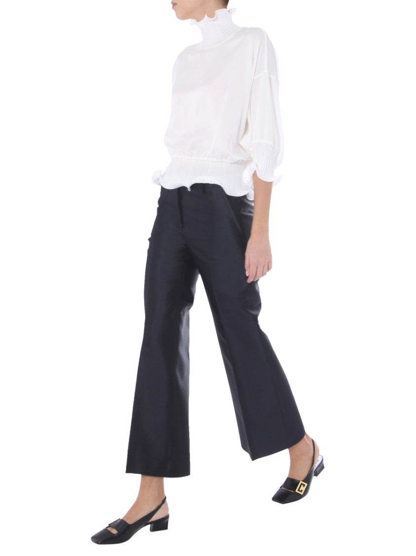 Givenchy Tailored Wide-Leg Pants With Front Zipper Zwart