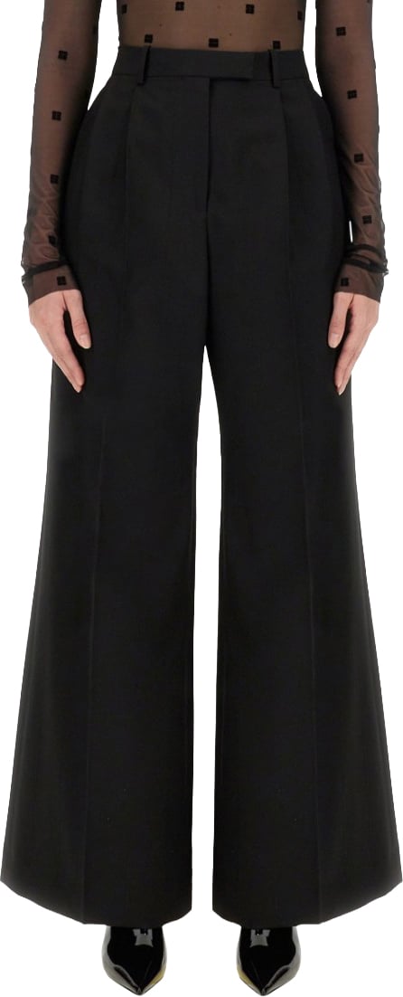Givenchy Tailored Black Pantsuit With Wide-Leg Trousers Zwart