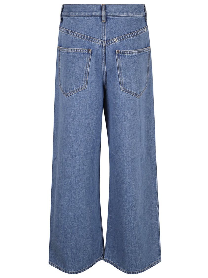 Givenchy Wide-Leg High-Waist Denim Jeans Blauw