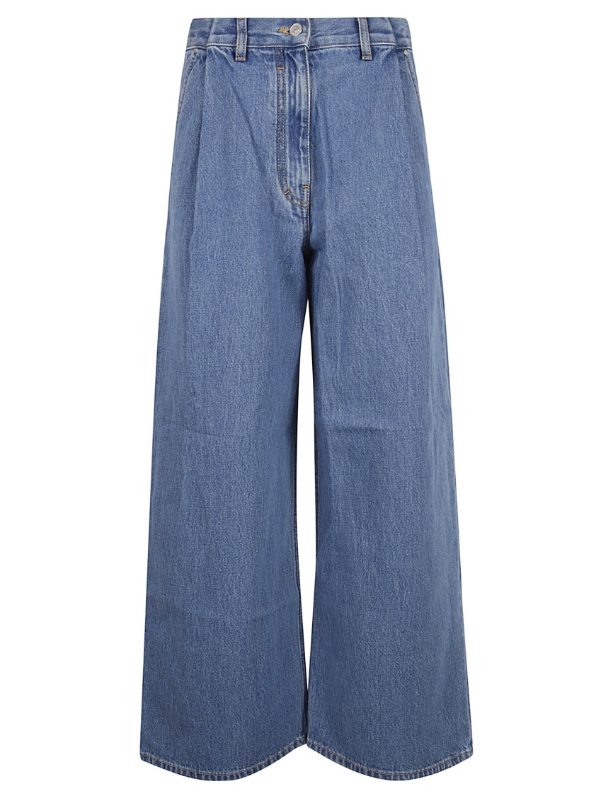Givenchy Wide-Leg High-Waist Denim Jeans Blauw