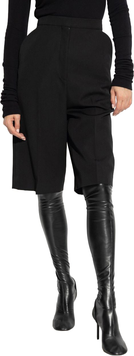 Givenchy High-Waisted Wool Shorts Zwart
