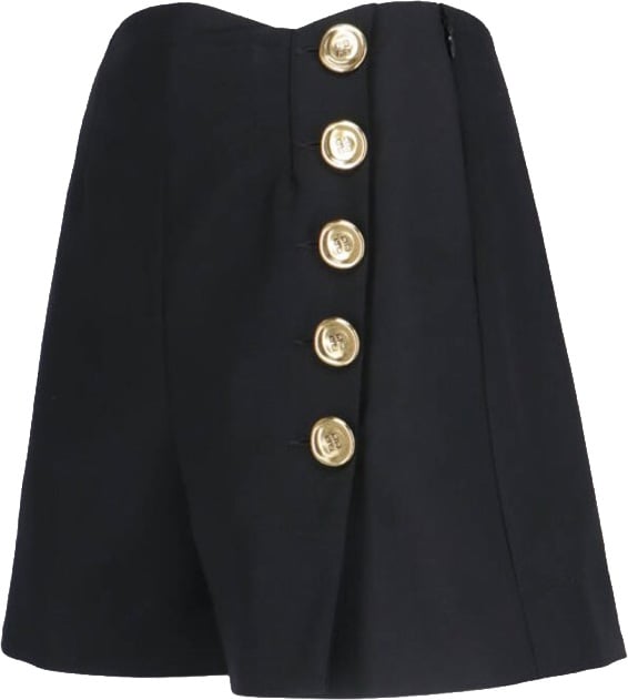 Givenchy Asymmetrical High-Waisted Black Wool And Mohair Shorts Zwart