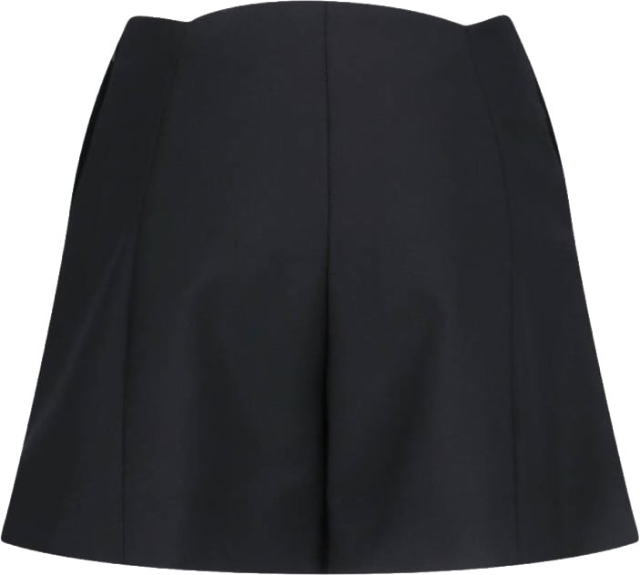 Givenchy Asymmetrical High-Waisted Black Wool And Mohair Shorts Zwart