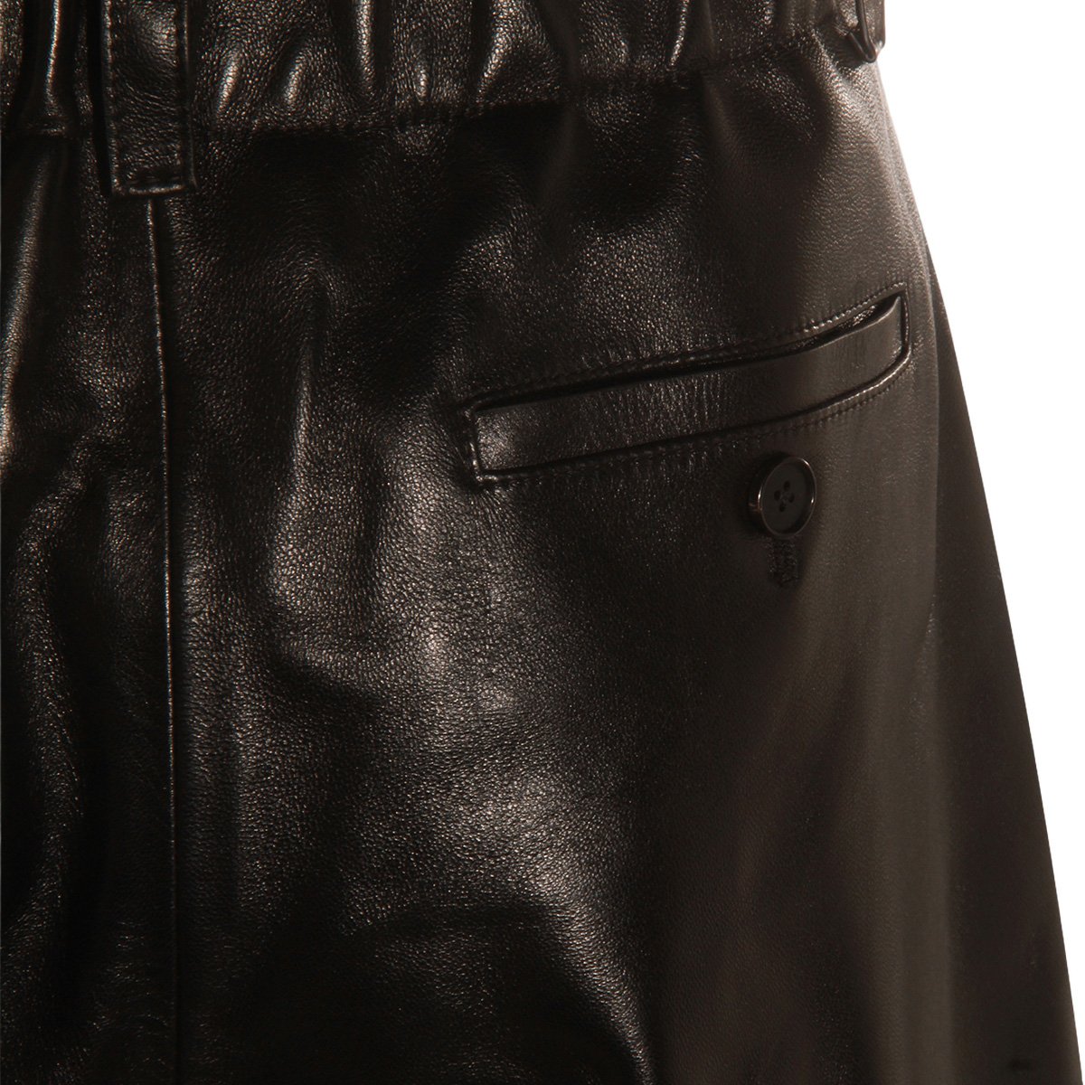 Givenchy High-Waisted Black Trousers With Pleated Detailing And Glossy Finish Zwart