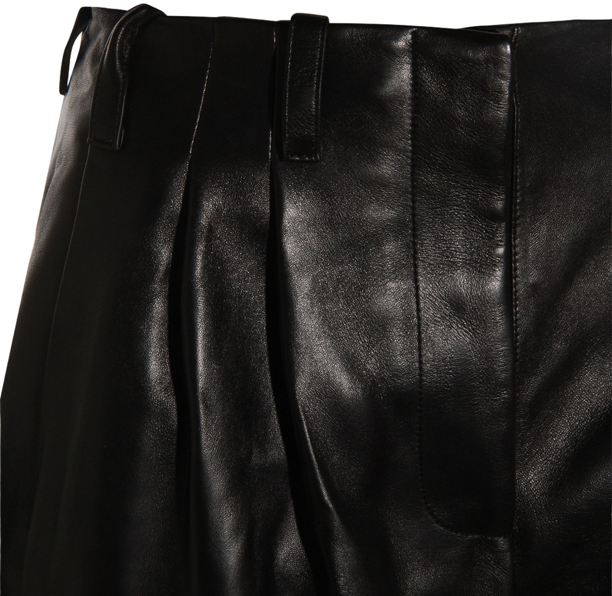 Givenchy High-Waisted Black Trousers With Pleated Detailing And Glossy Finish Zwart