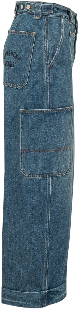 Givenchy Jeans Cargo a Gamba Dritta Blauw