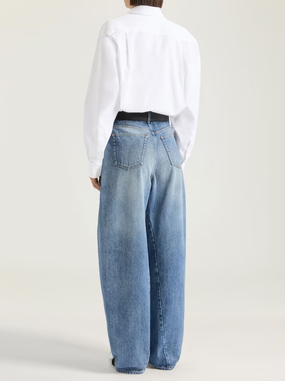 Givenchy Cocoon High Waist Cotton Jeans Blauw