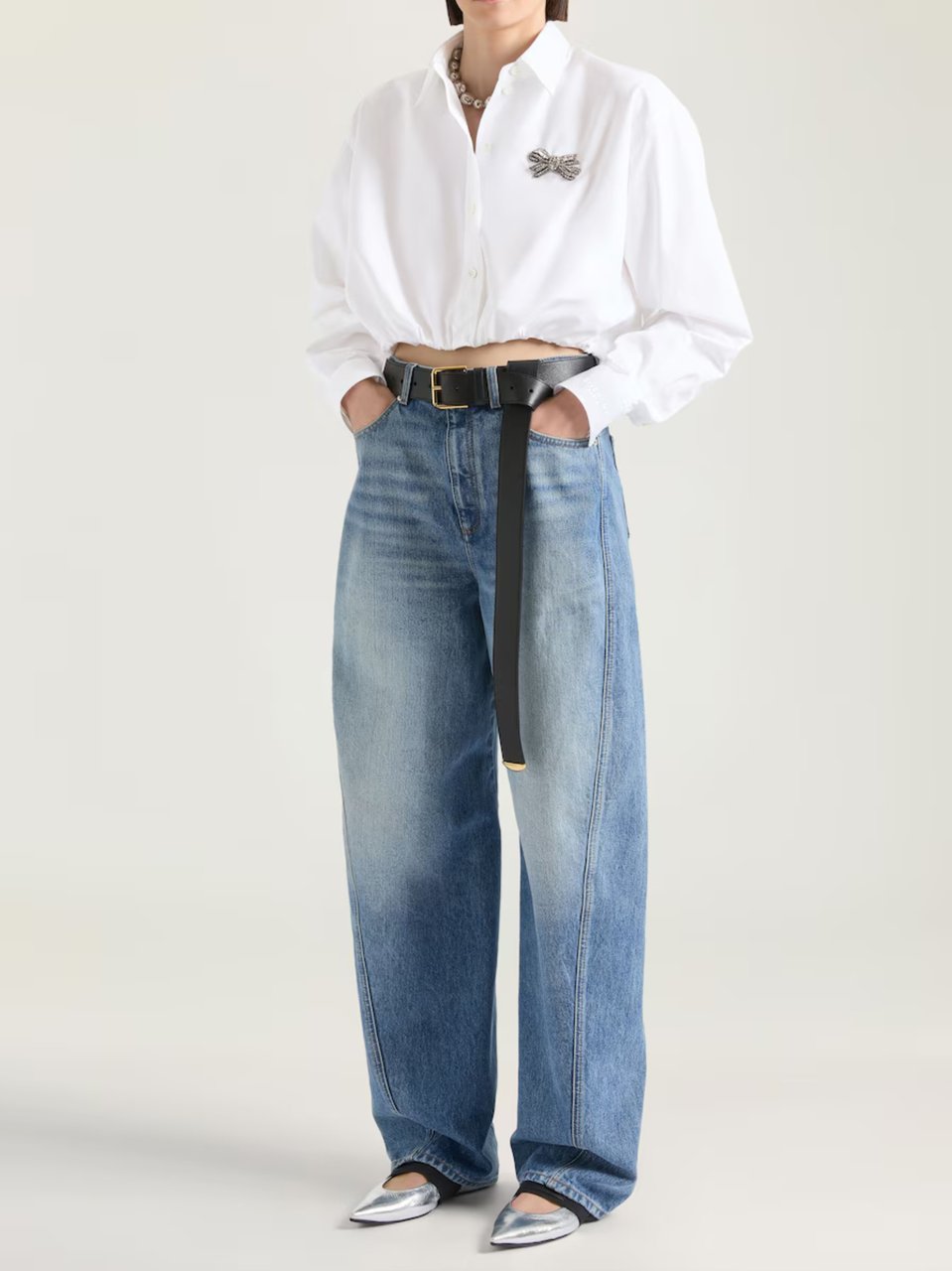 Givenchy Cocoon High Waist Cotton Jeans Blauw