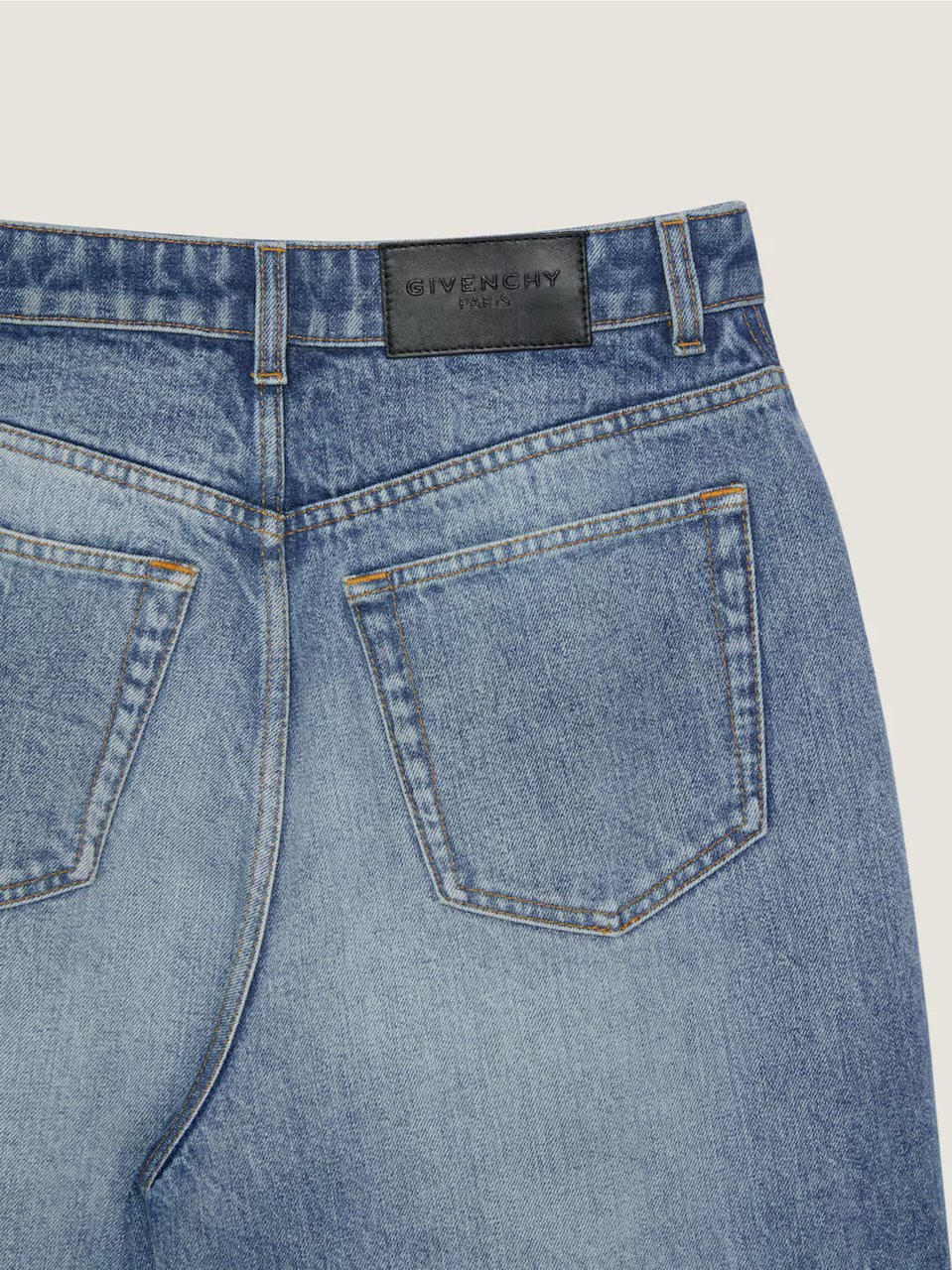 Givenchy Cocoon High Waist Cotton Jeans Blauw