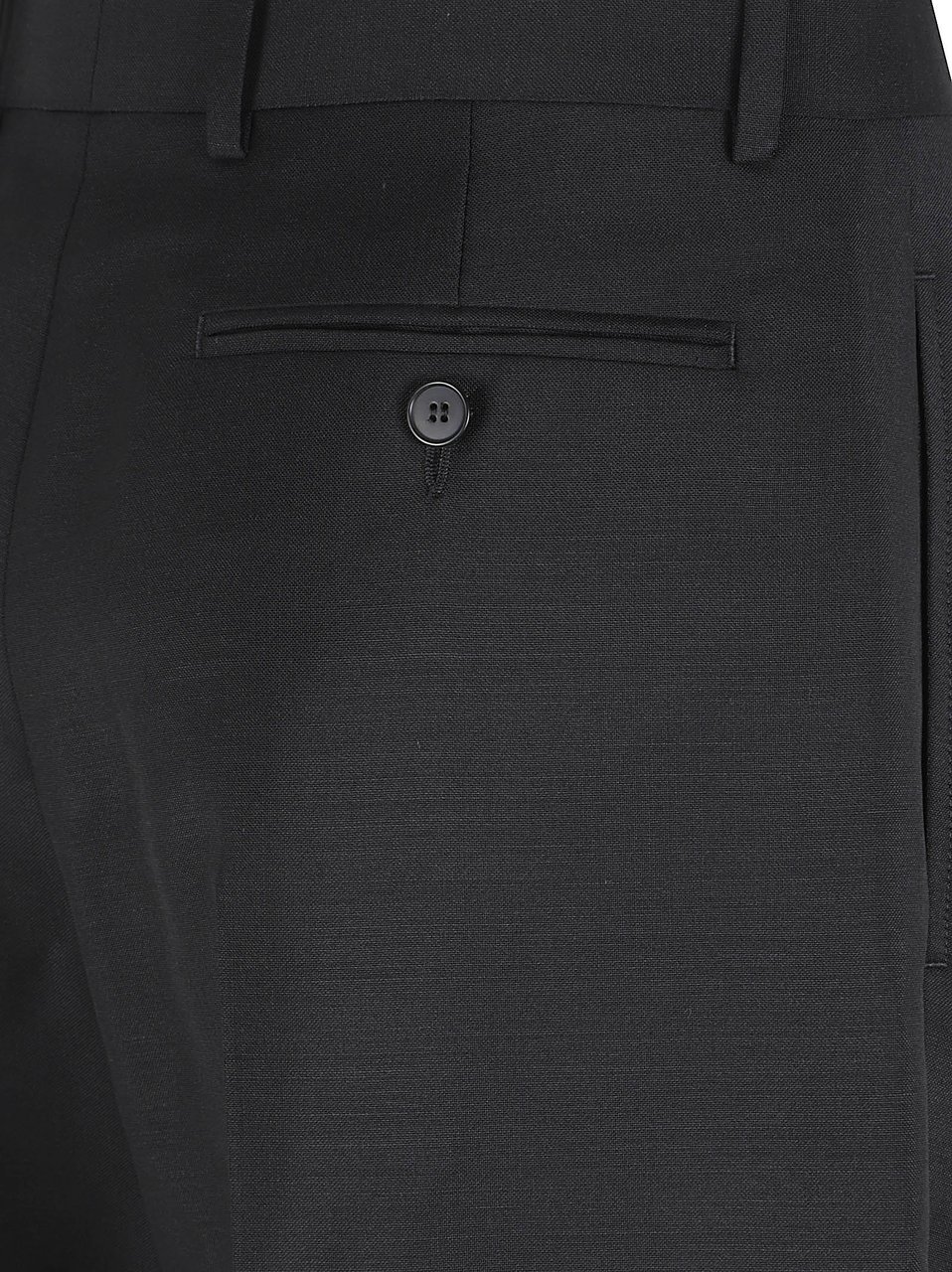 Givenchy Double-Pleat Black Trousers in Wool and Mohair Blend Zwart