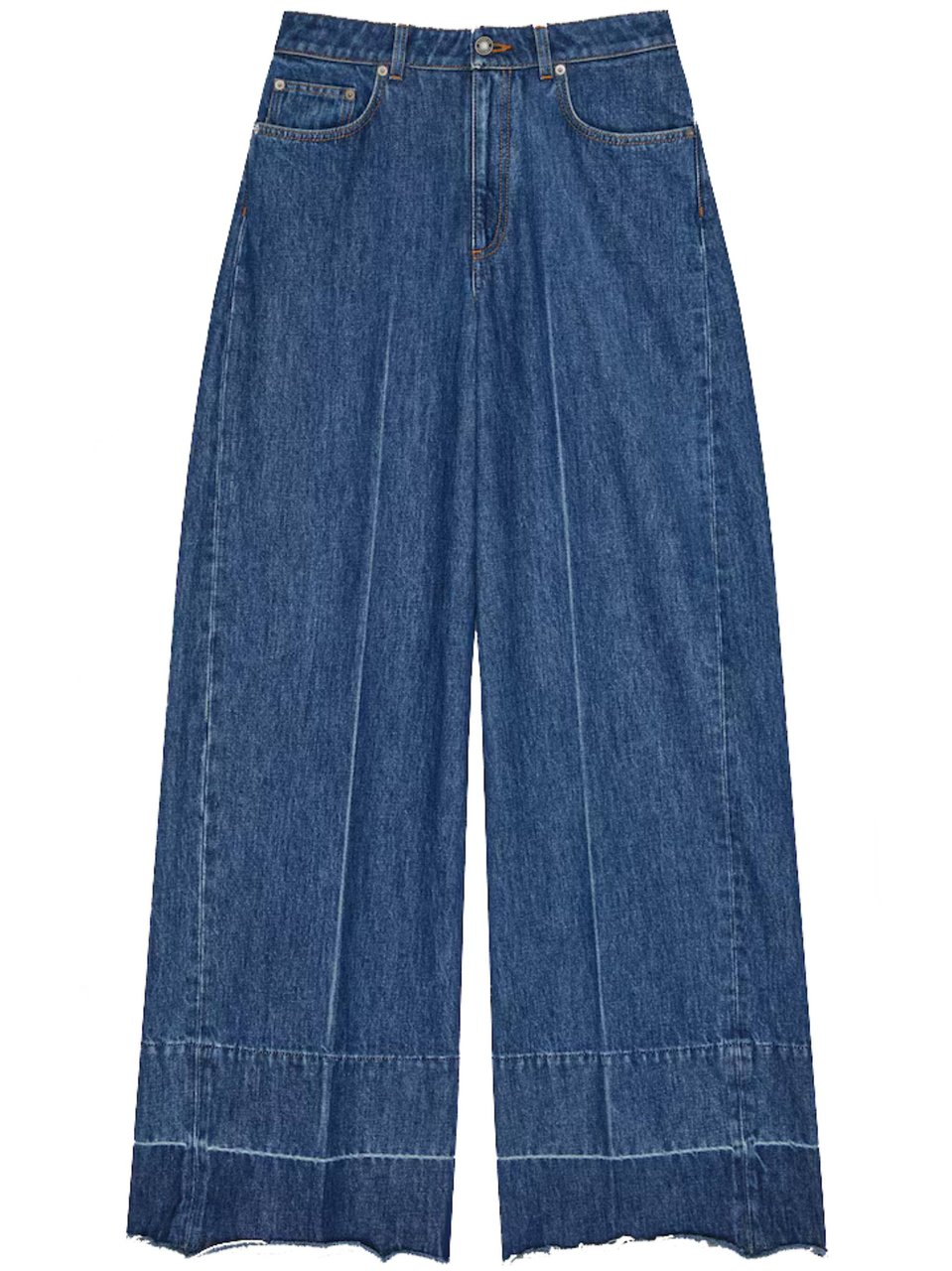 Givenchy Wide-Leg Denim Trousers With Raw Edge Hem And Classic Five-Pocket Design Blauw