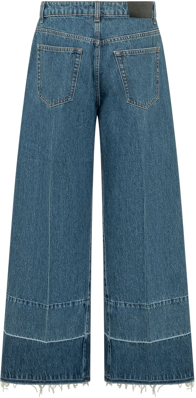 Givenchy Pantaloni Wide Leg con Cuciture Blauw