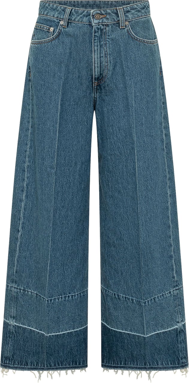 Givenchy Pantaloni Wide Leg con Cuciture Blauw